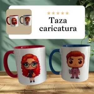 Taza Bicolor Caricatura/Texto